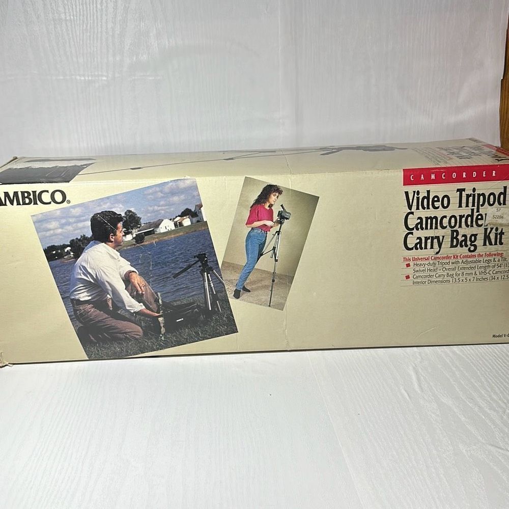 Ambico Video 54" Tripod & Fully Padded Camcorder Carry‎ Bag Kit Heavy Duty